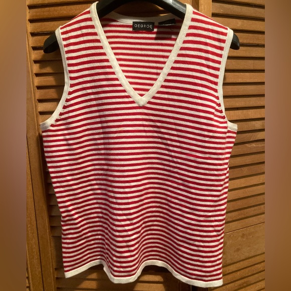 George Red & Off White Striped Cardigan Set - Picture 3 of 16